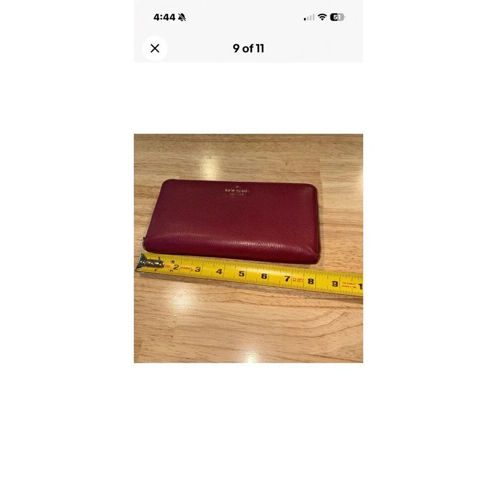 Kate Spade Lena Large Continental Wallet Pebble Leather Cherrywood